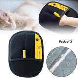Pet Hair Removal Gloves (Pack of 2) | Double-Sided Grooming Gloves for Dogs & Cats